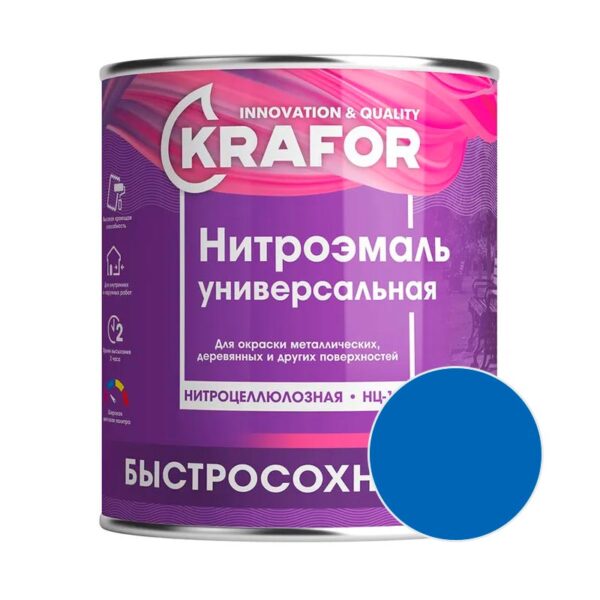 Эмаль НЦ-132  Krafor синяя, 1,7 кг