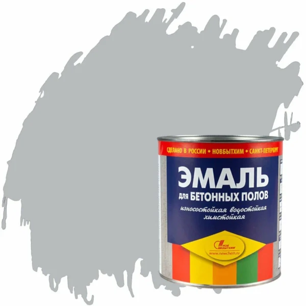 Эмаль Для бетонных полов НОВОБЫТХИМ серая, 3 л