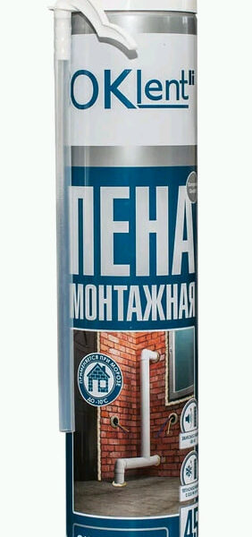Пена монтажная всесезонная Oklent 45/50, 1000 мл (1/16)