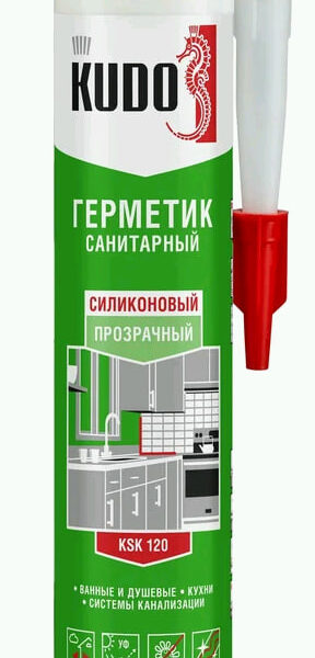 Герметик KUDO Санитарный прозрачный, 280 мл