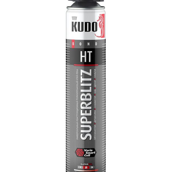 Клей-пена полиуретановый всесезонный KUDO SUPERBLITZ HT, 1000 мл