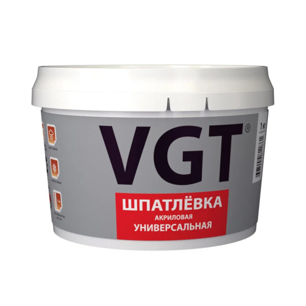 Шпатлевка готовая универсальная акриловая ВГТ, 1,7 кг