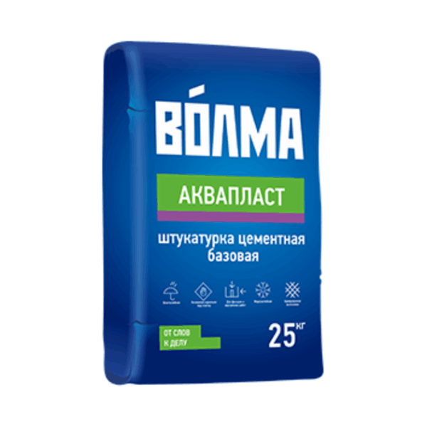 Штукатурка цементная Волма Аквапласт, 25 кг